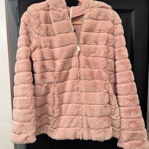 Women's Pink Faux Fur Jacket